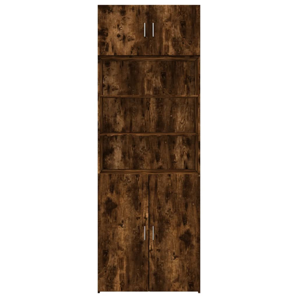 Oppbevaringsskap Røkt Eik 80X42,5X225 Cm Konstruert Tre