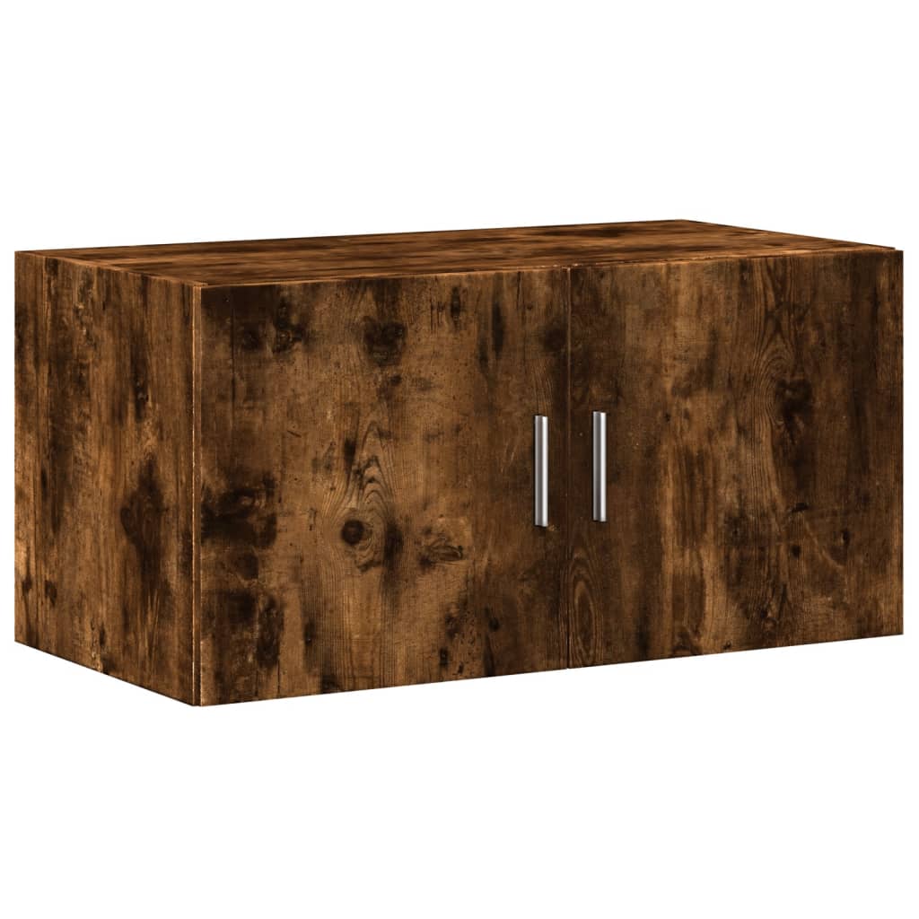 Oppbevaringsskap Røkt Eik 80X42,5X225 Cm Konstruert Tre