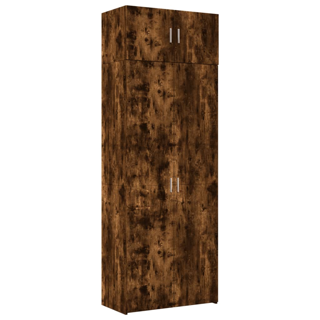 Oppbevaringsskap Røkt Eik 80X42,5X225 Cm Konstruert Tre