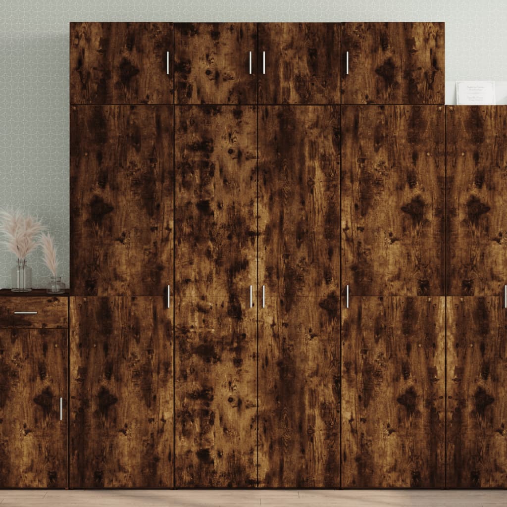 Oppbevaringsskap Røkt Eik 80X42,5X225 Cm Konstruert Tre