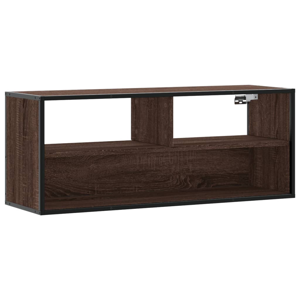 Tv-Benk Brun Eik 100X31X39,5 Cm Konstruert Tre Og Metall