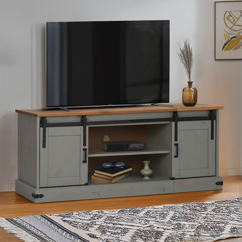 Tv-Skap Halden Med 2 Skyvedører Grå 150X40X60 Cm Heltre