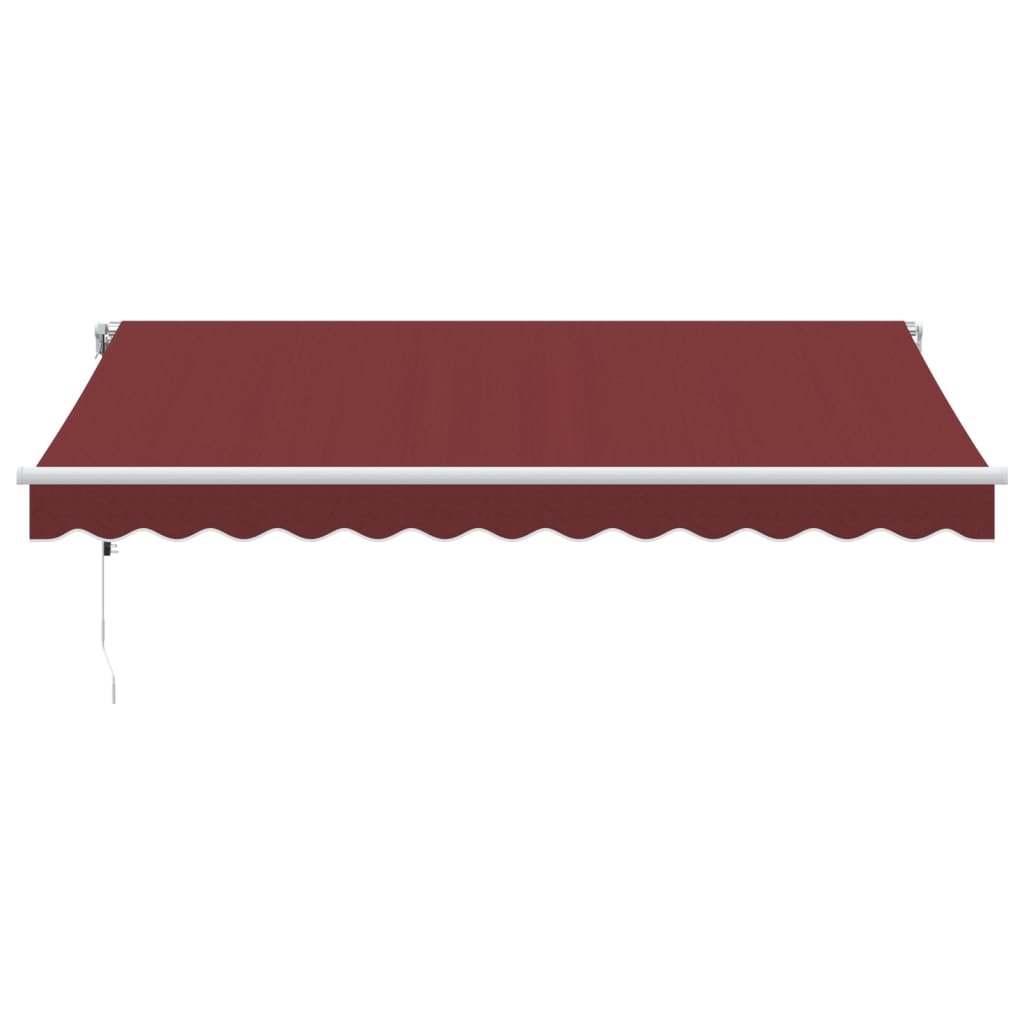 Automatisk uttrekkbar markise med LED burgunder 350x250 cm