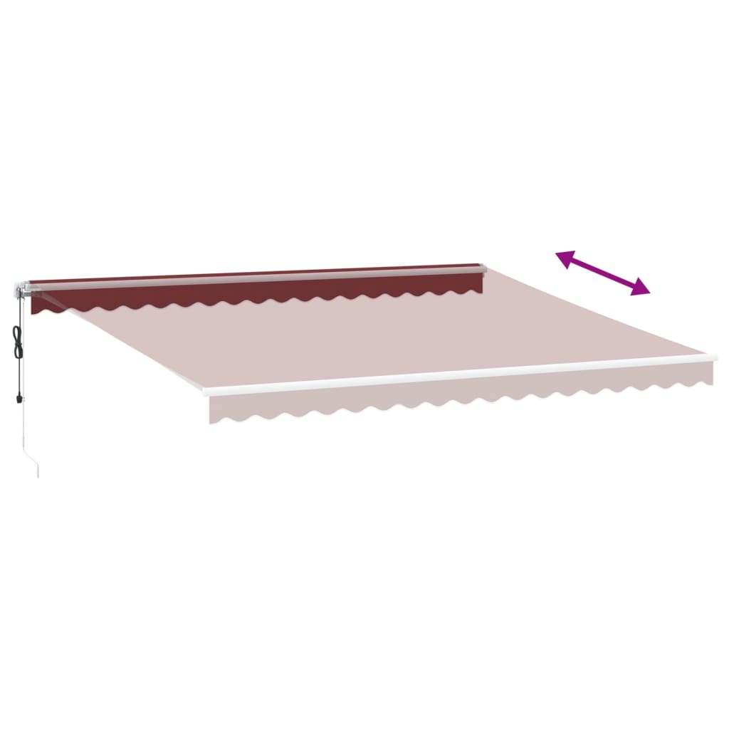 Automatisk uttrekkbar markise burgunder 450x300 cm