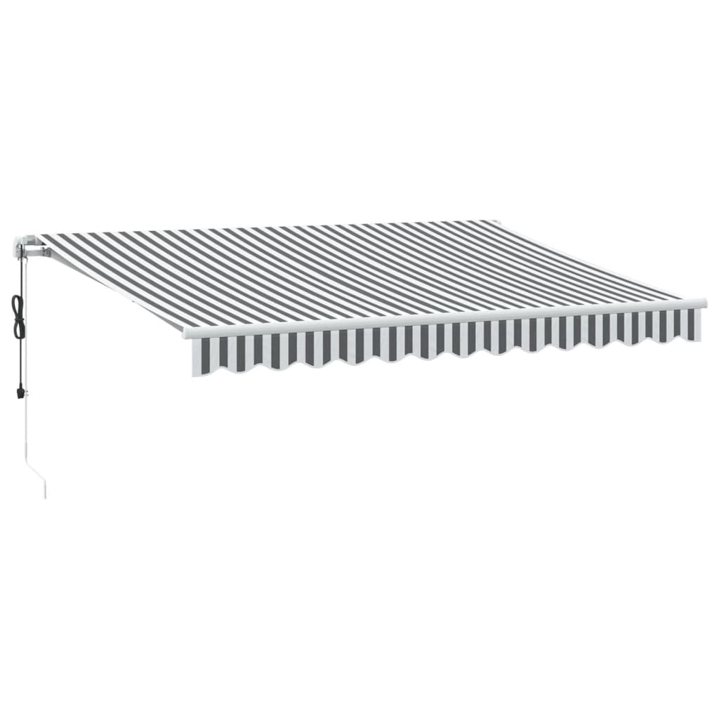 Automatisk uttrekkbar markise antrasitt og hvit 350x250 cm