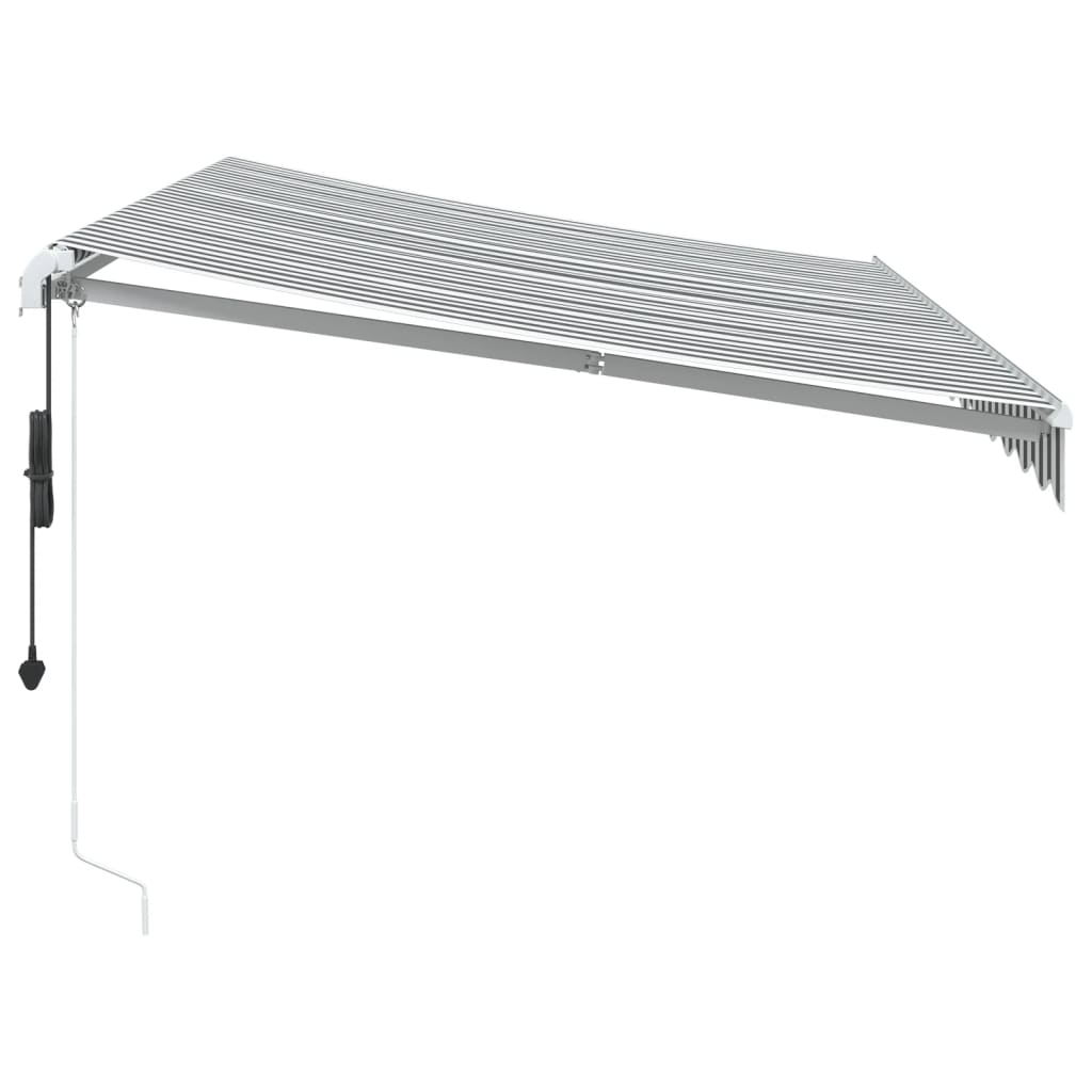Automatisk uttrekkbar markise antrasitt og hvit 350x250 cm