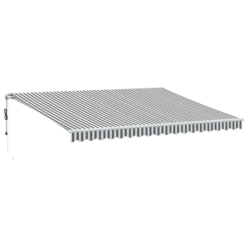 Automatisk uttrekkbar markise antrasitt og hvit 450x300 cm