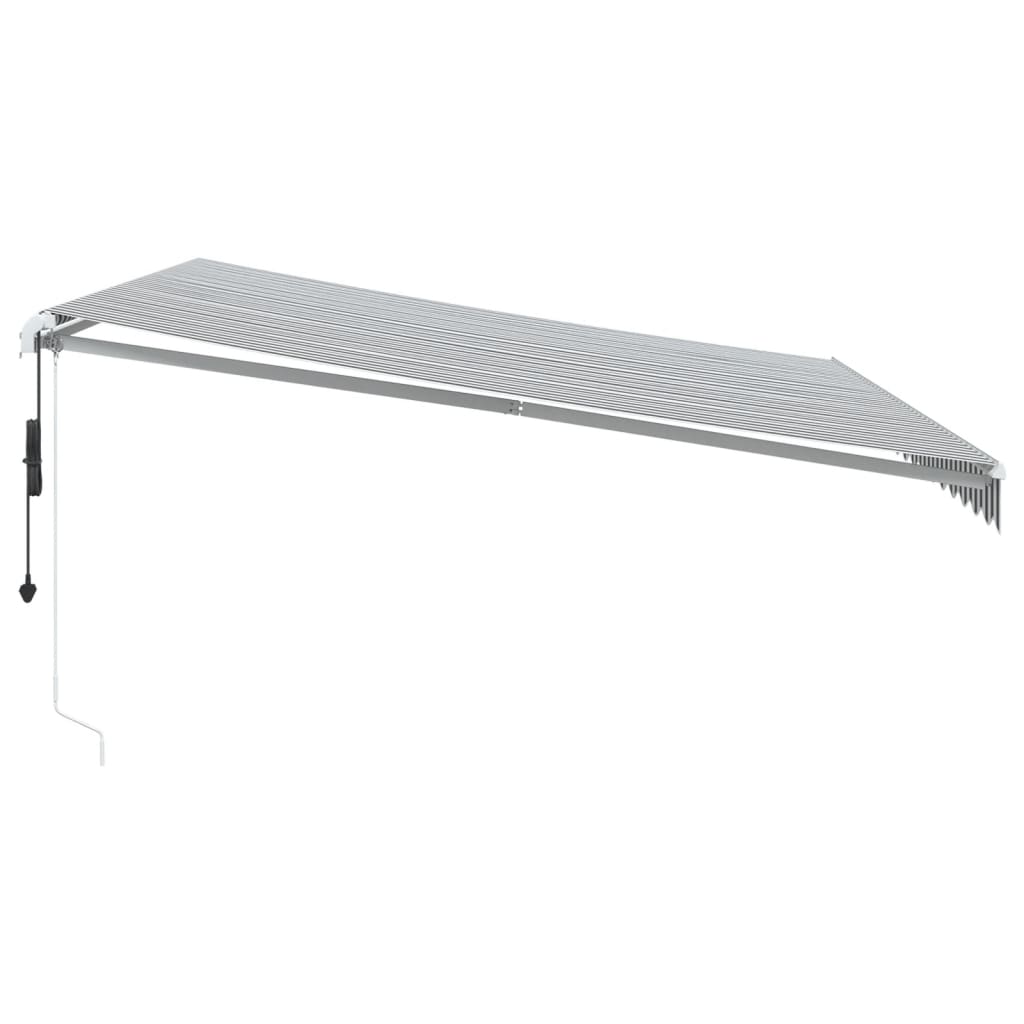 Automatisk uttrekkbar markise antrasitt og hvit 450x300 cm