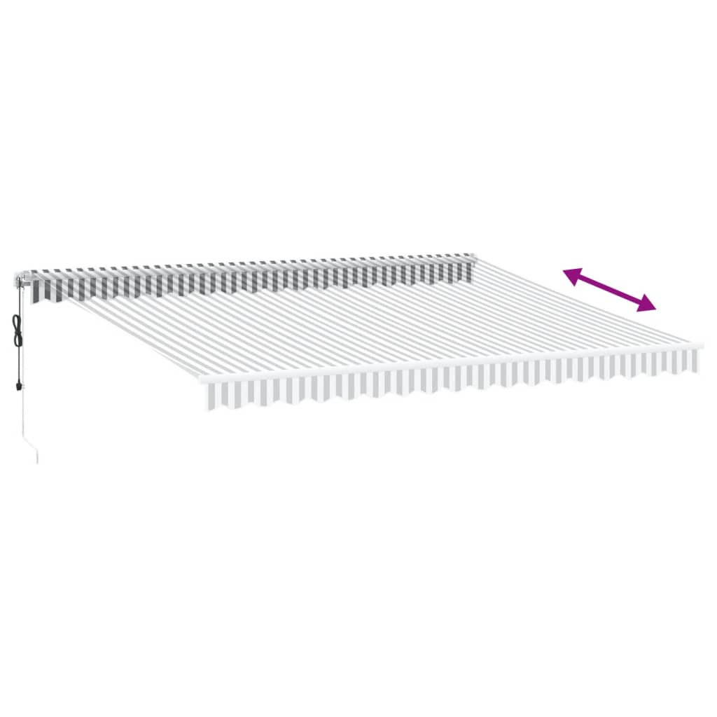 Automatisk uttrekkbar markise antrasitt og hvit 450x300 cm