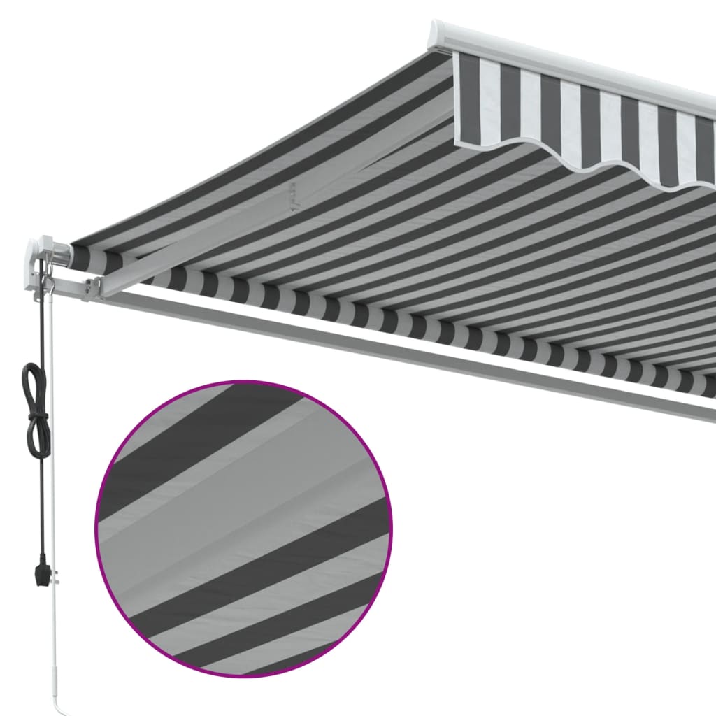 Automatisk uttrekkbar markise antrasitt og hvit 450x300 cm