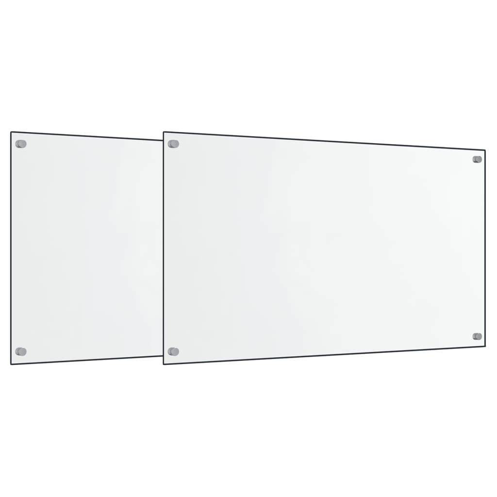 Kjøkkenplater 2 stk gjennomsiktig 70x50 cm herdet glass