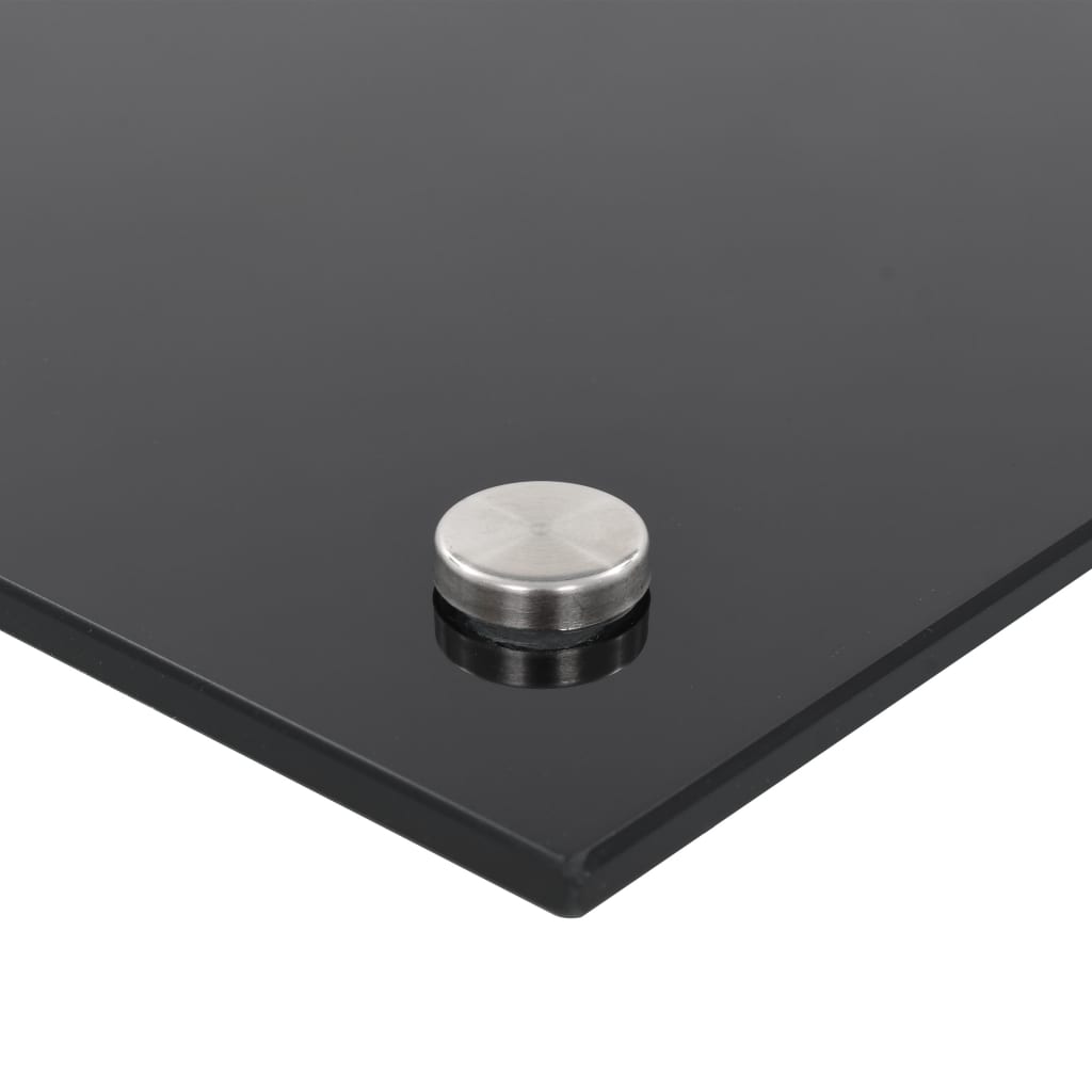 Kjøkkenplater 2 stk svart 80x60 cm herdet glass