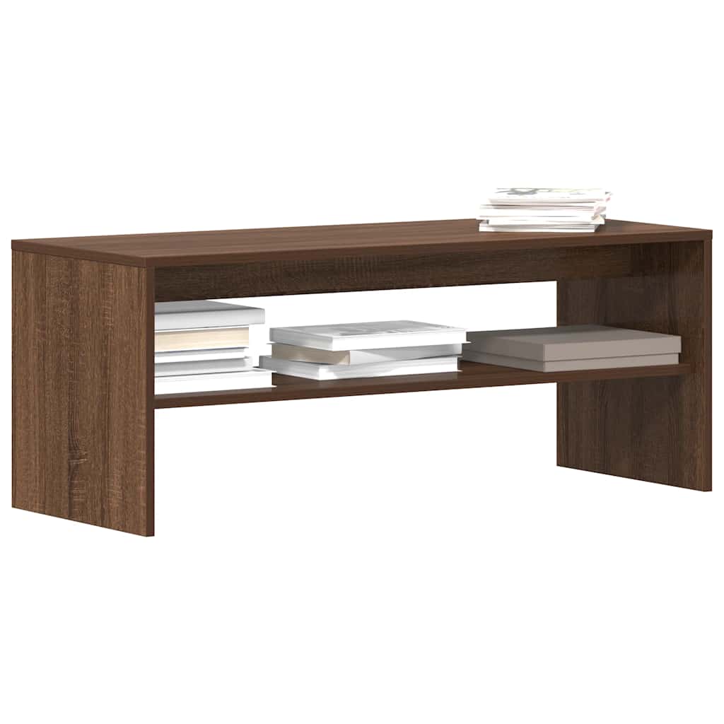 Tv-Benk Brun Eik 100X40X40 Cm Konstruert Tre
