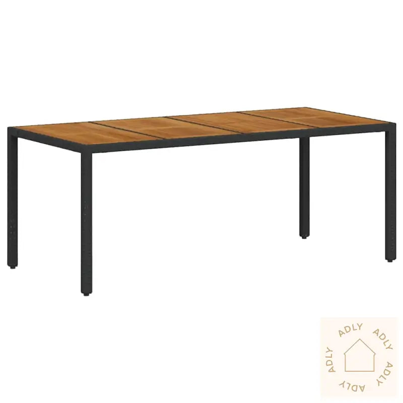 9-Delt Hage Spisestue Svart Poly Rattan