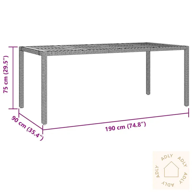 9-Delt Hage Spisestue Svart Poly Rattan