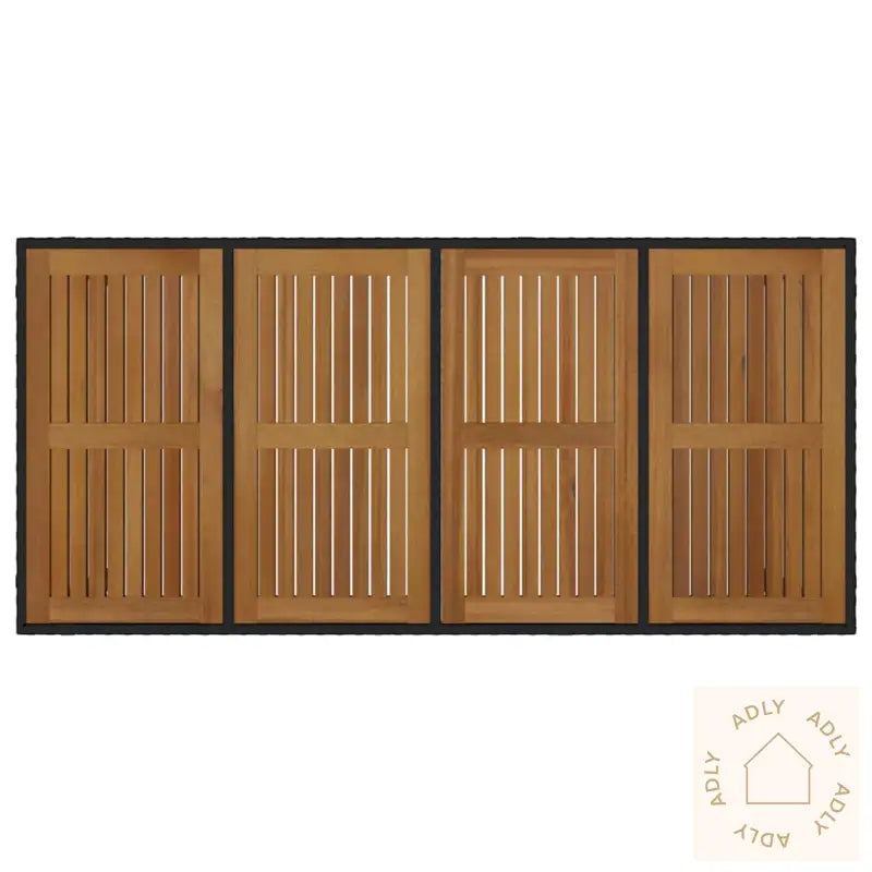 9-Delt Hage Spisestue Svart Poly Rattan