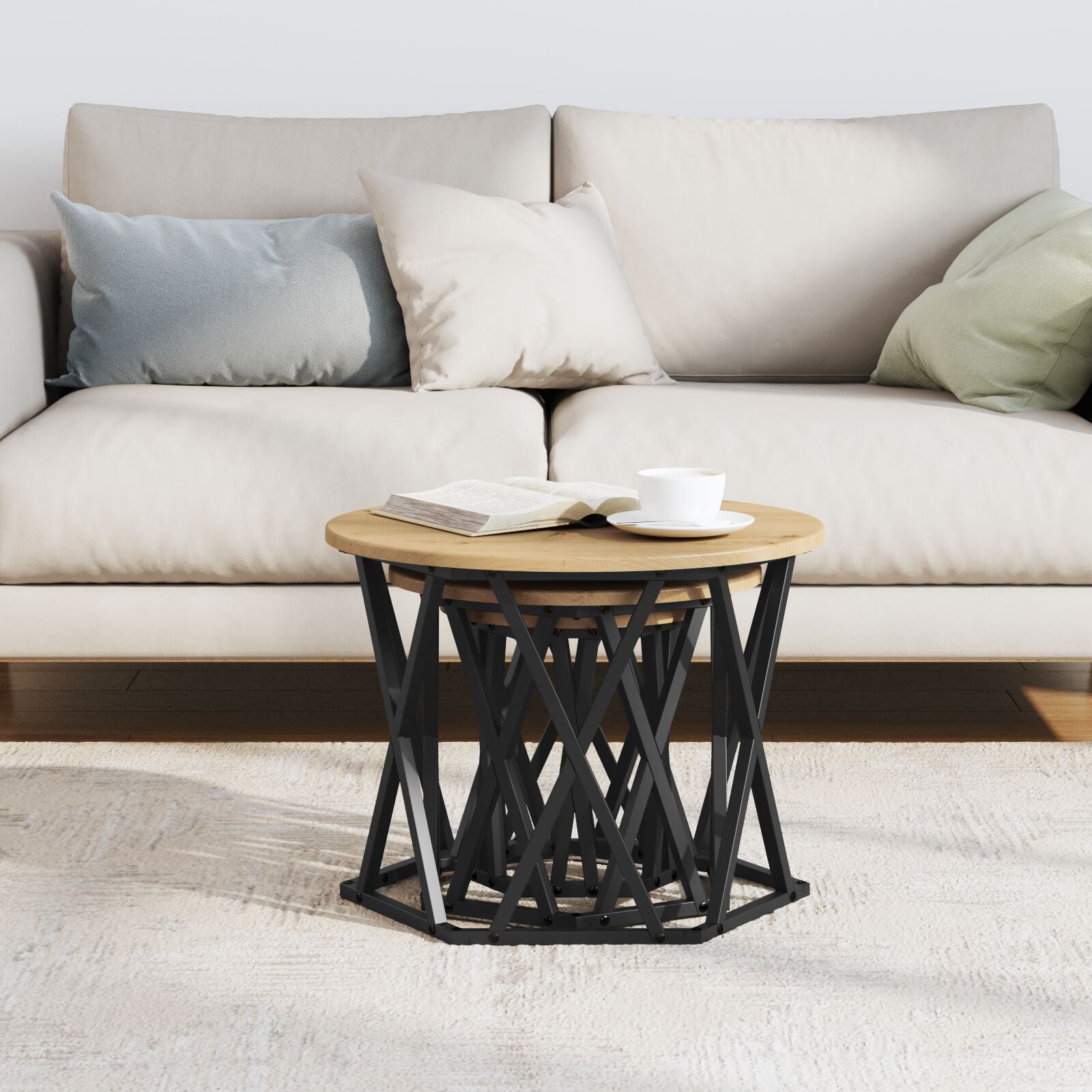 Nesting Side Tables 3 stk Artisan Eik Ingeniørtre