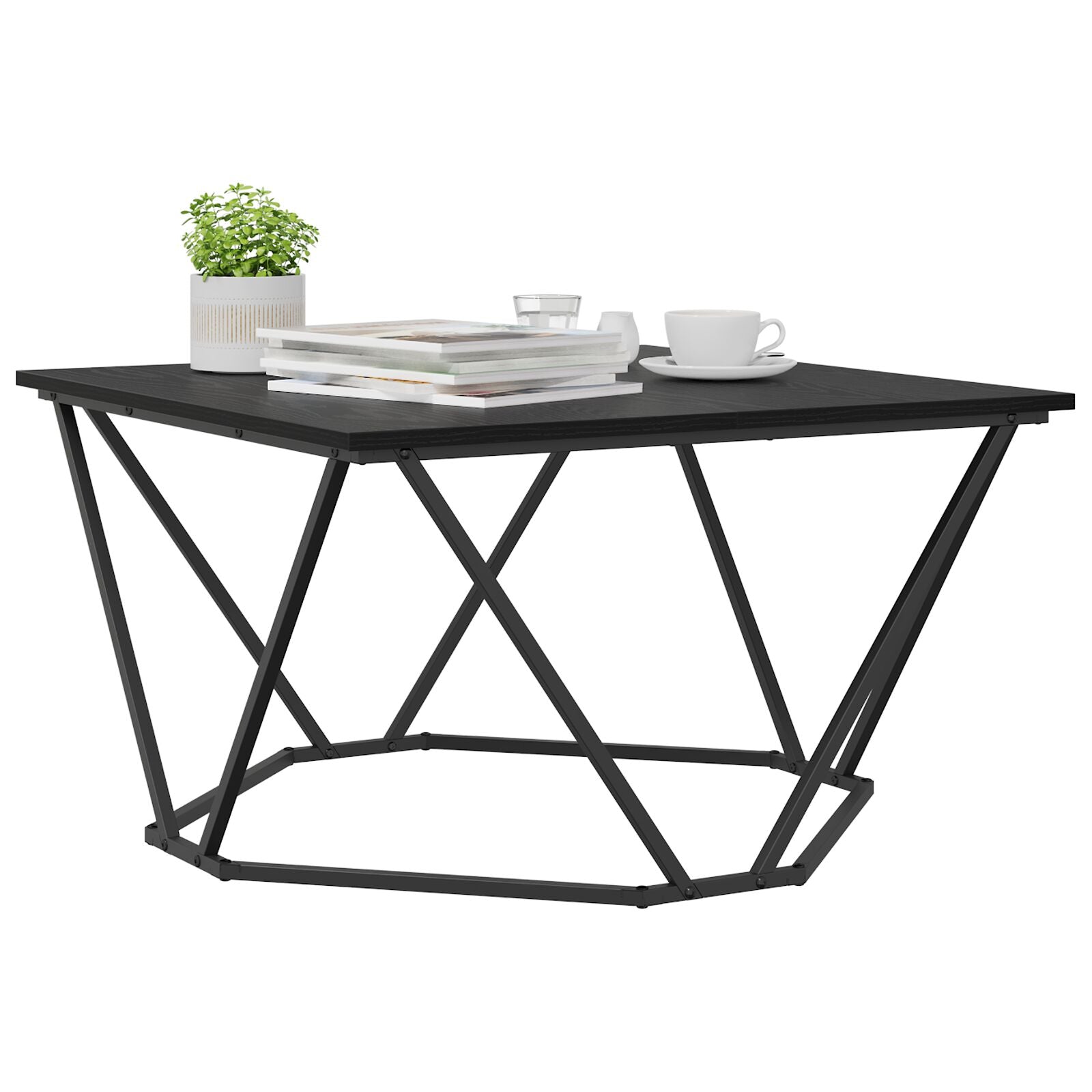 Kaffebord Svart Eik 80x80x45 cm Ingeniørtre