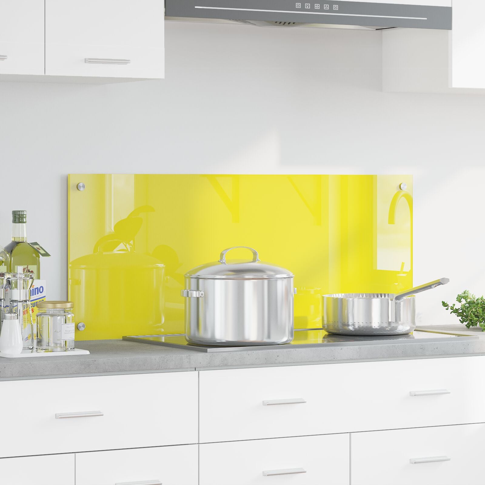 Kjøkken Backsplash Gul 100x40x0.6 cm Herdet Glass