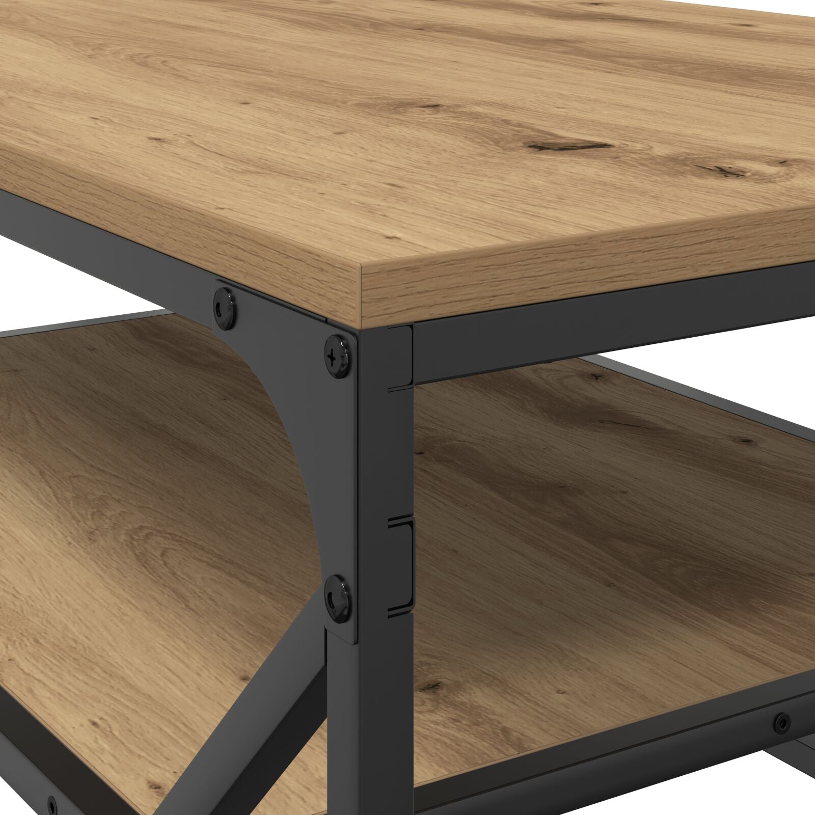Kaffebord med hylle i artisan eik 90x50x40 cm Laget av tre