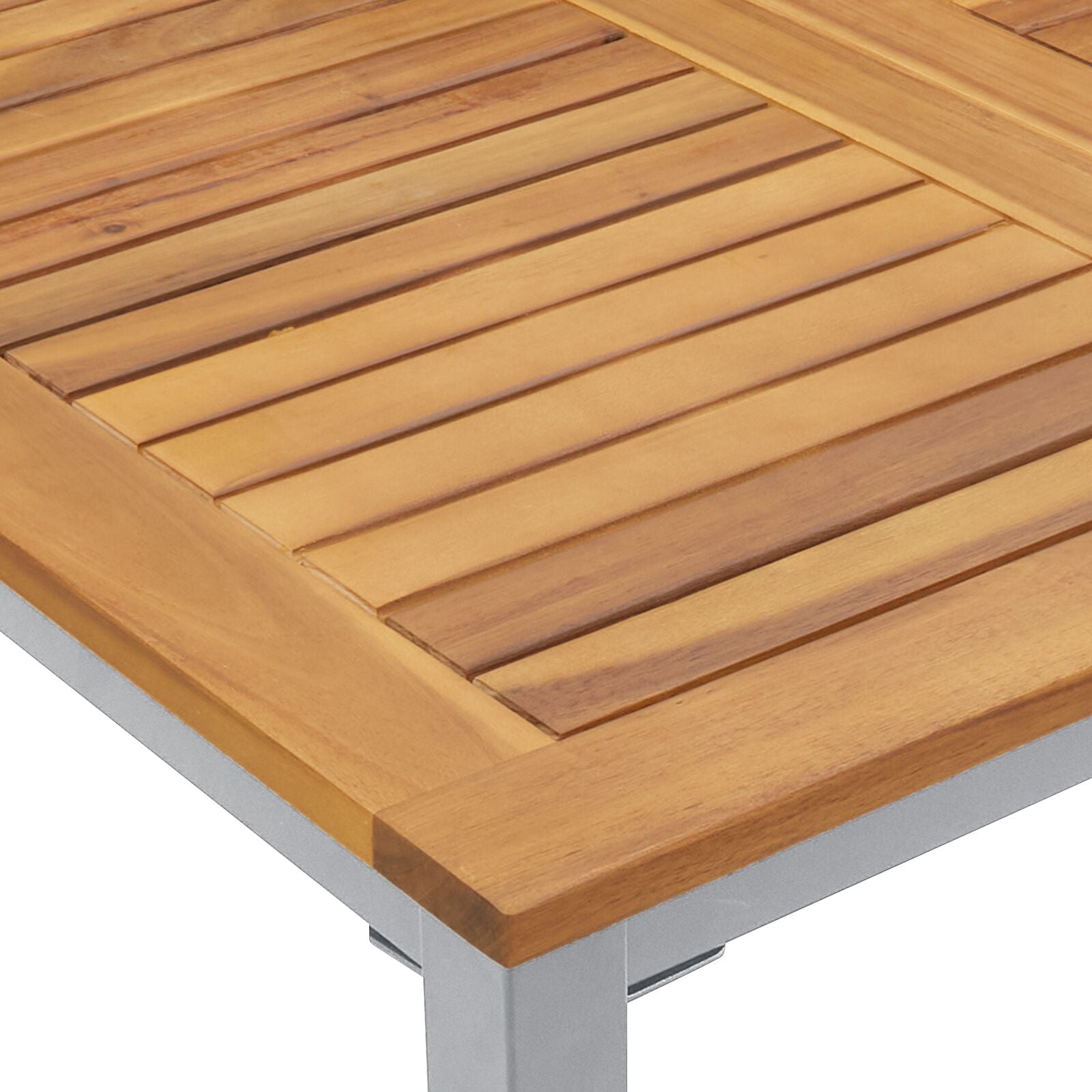 Hagebord 200x90x75 cm Solid Akasietre og Metall