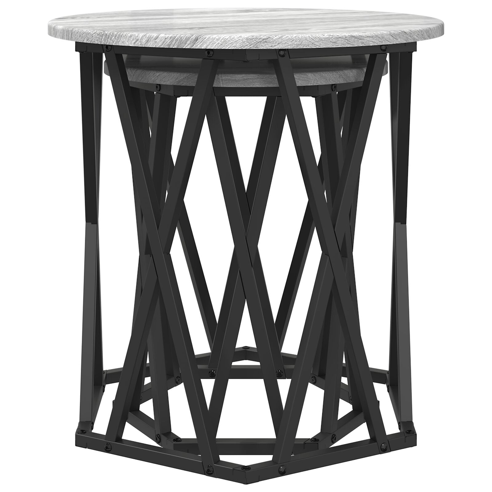 Sidebord 2 stk Grå Sonoma Konstruert Tre