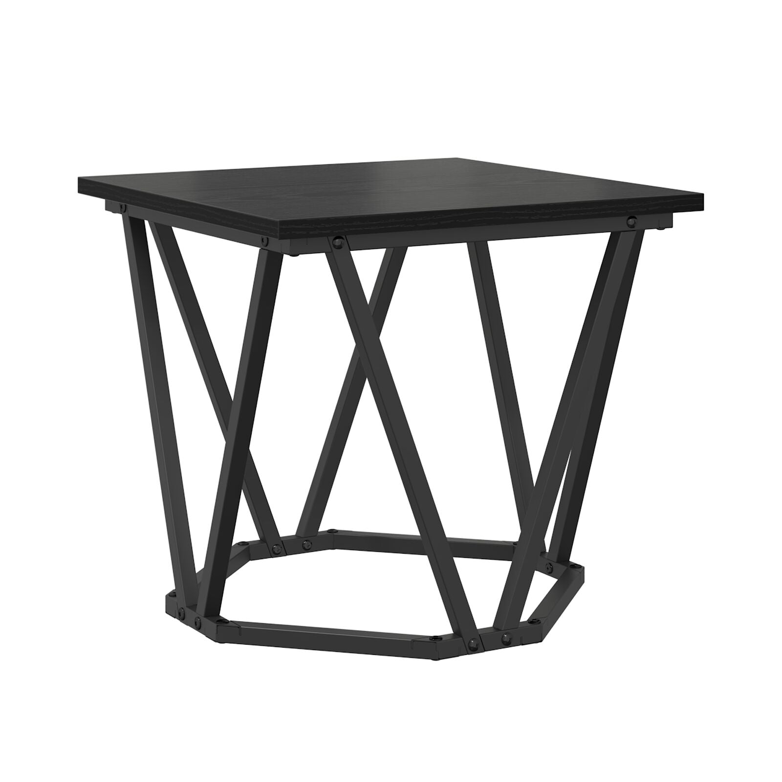 Sidebord 2 stk Svart Eik Kompositt