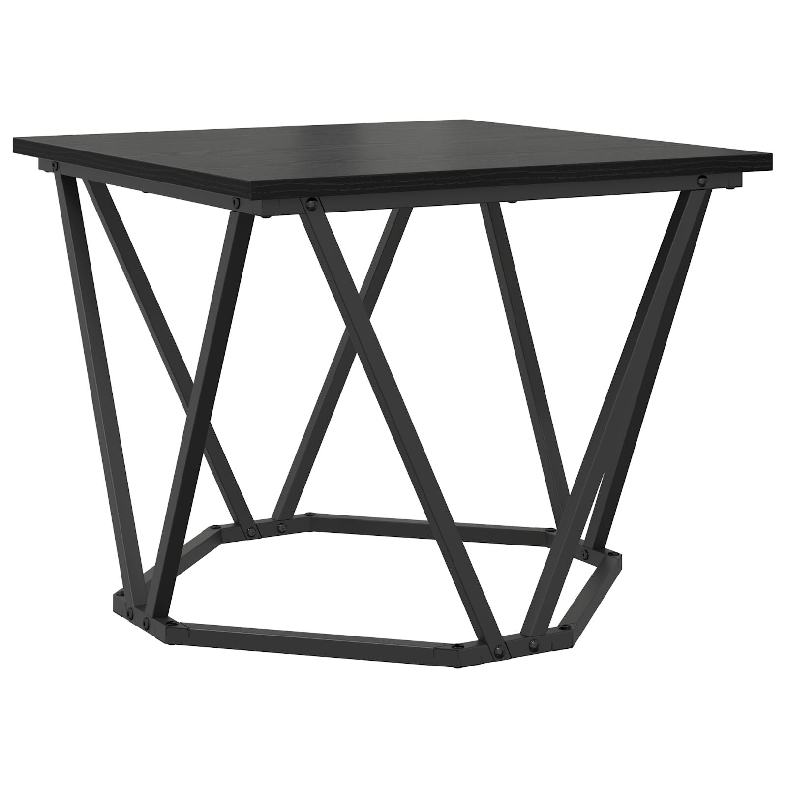 Sidebord 2 stk Svart Eik Kompositt