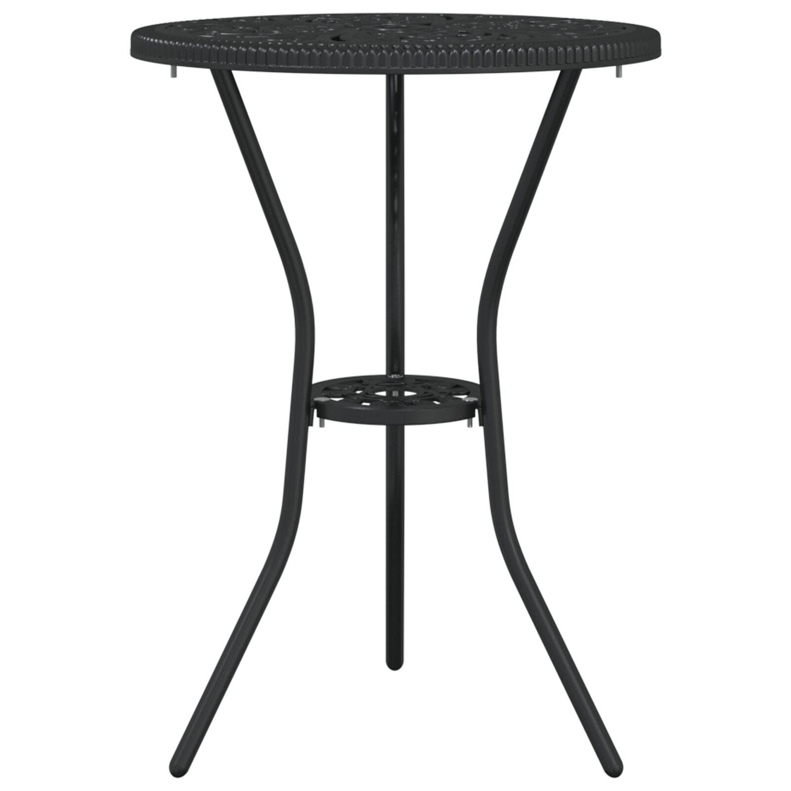 3-delt hage bistro sett svart støpt aluminium
