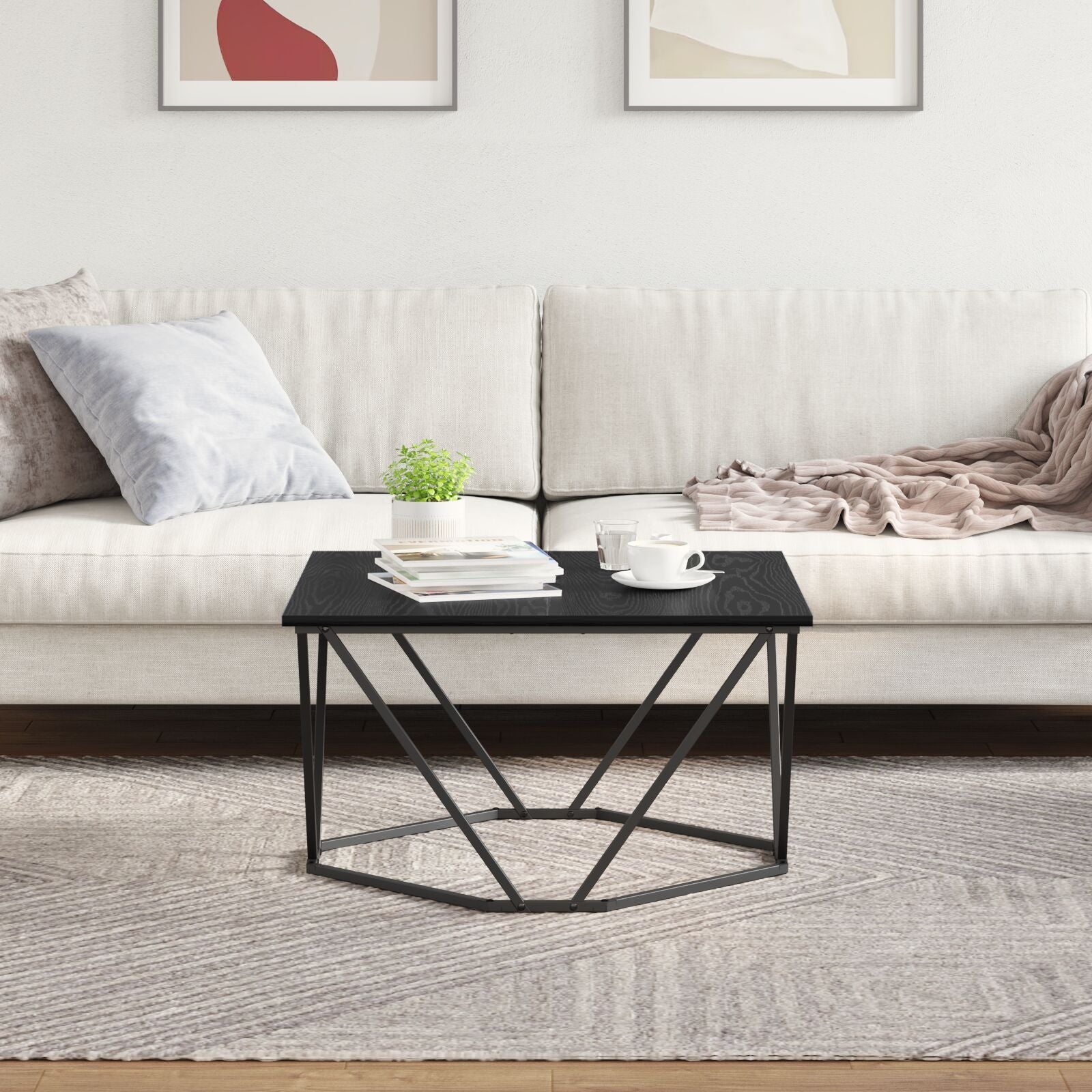 Kaffebord Svart Eik 80x80x45 cm Ingeniørtre