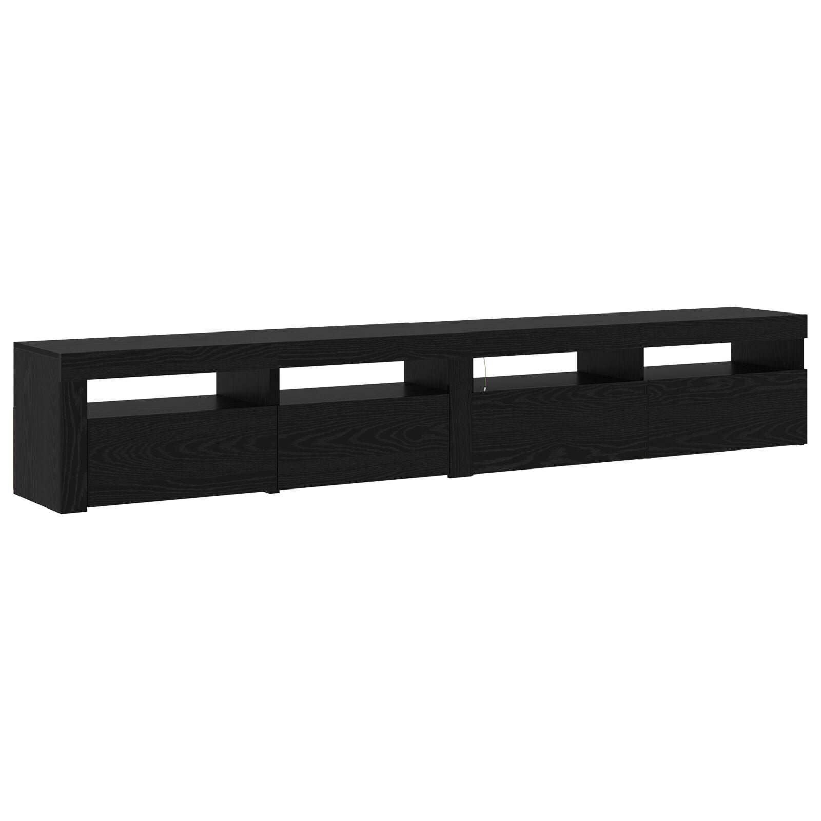 TV skap 2 stk med LED lys svart eik konstruert tre, vidaXL TV skap med LED svart eik 120x35x40 cm konstruert tre
