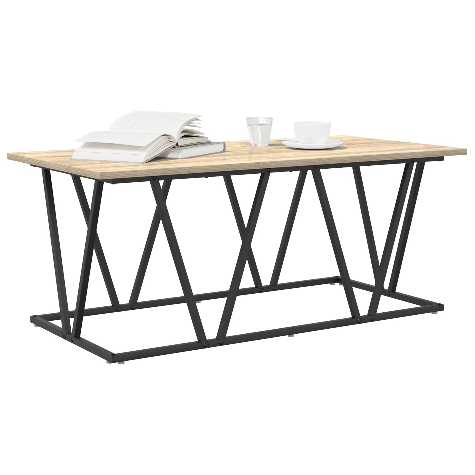 Kaffebord Sonoma Eik 100x50x40 cm Laget av Konstruert Tre og Metall