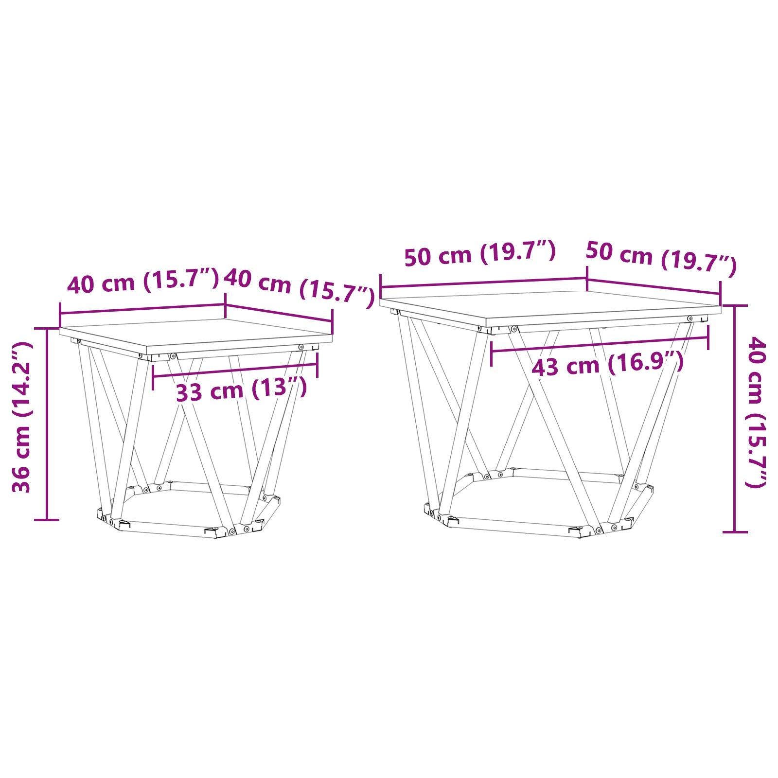 Sidebord 2 stk Gammelt Tre Ingeniørtre