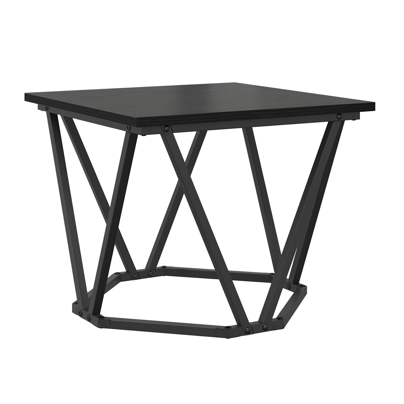 Sidebord 3 stk Svart Eike Kompositt