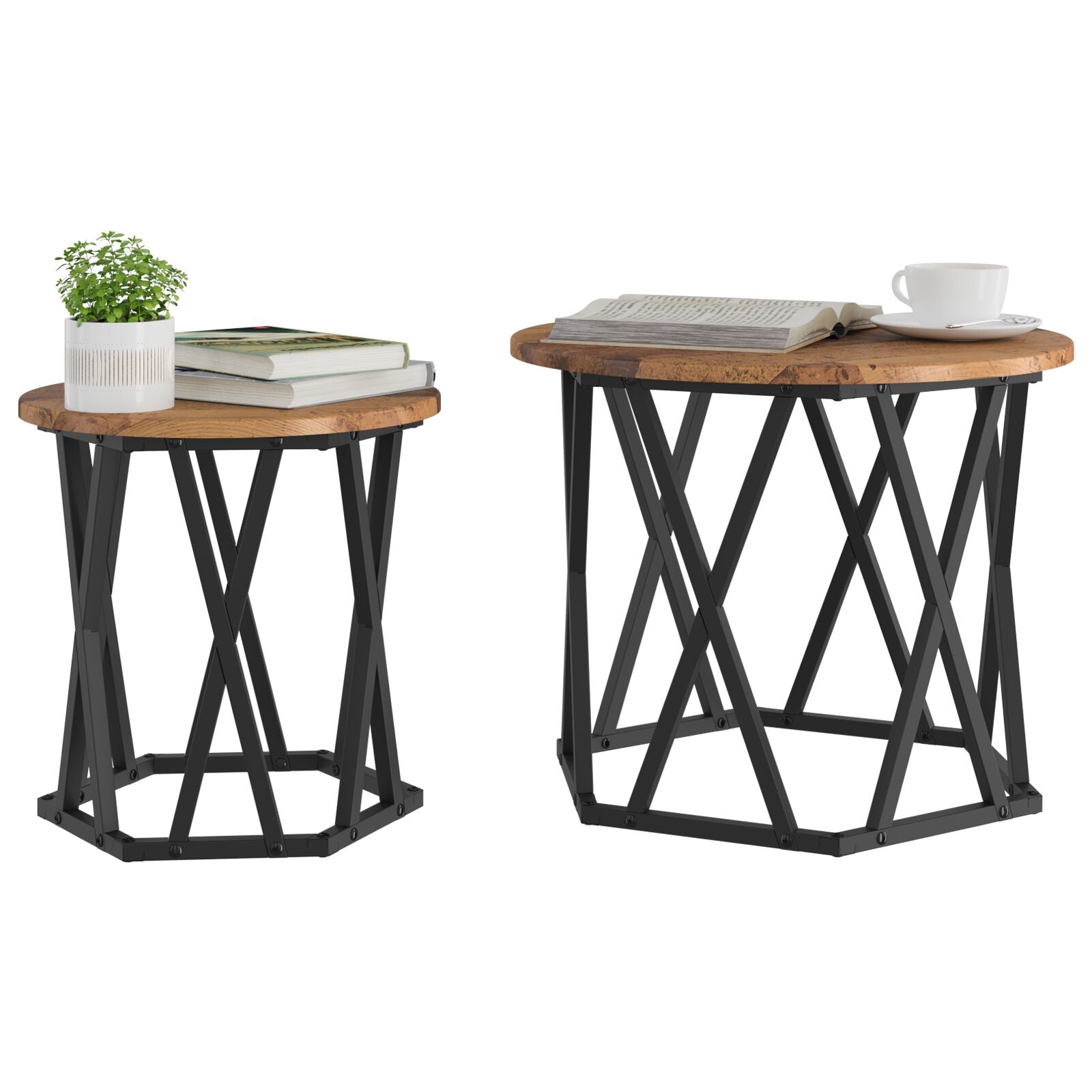 Nesting Sidebord 2 stk Gammelt Tre Ingeniørtre