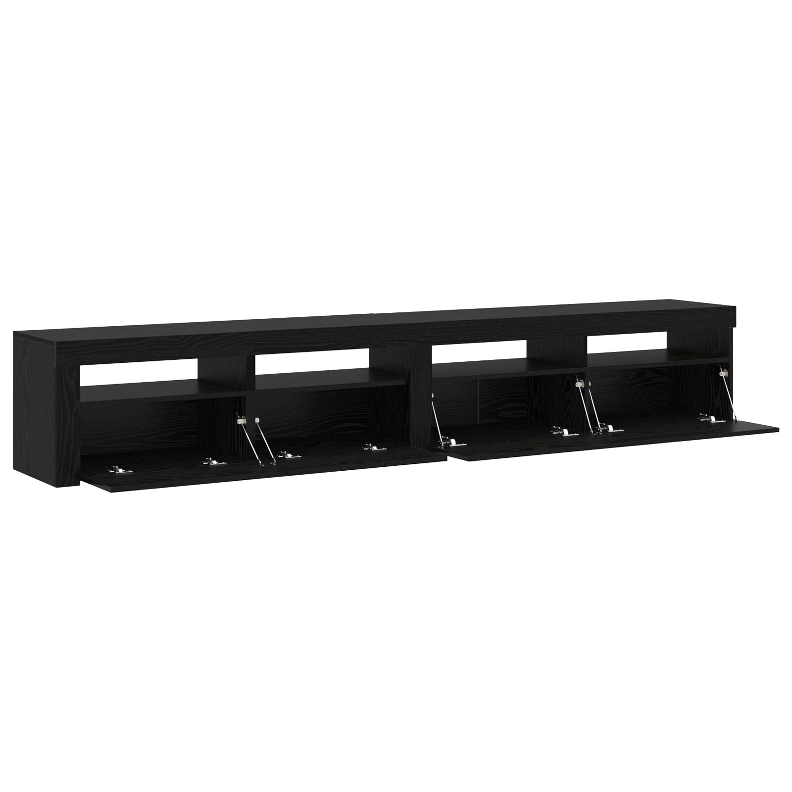 TV skap 2 stk med LED lys svart eik konstruert tre, vidaXL TV skap med LED svart eik 120x35x40 cm konstruert tre