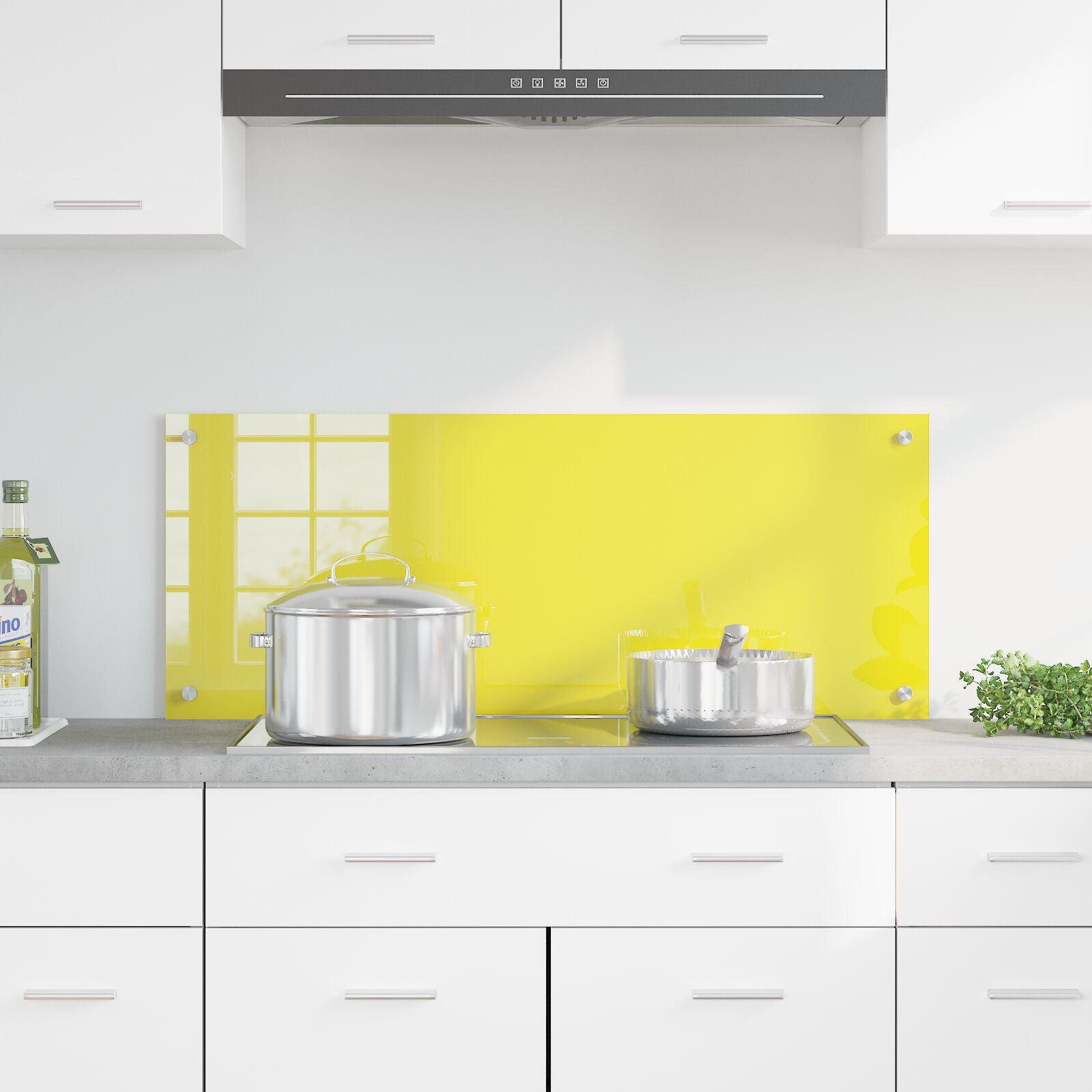 Kjøkken Backsplash Gul 100x40x0.6 cm Herdet Glass