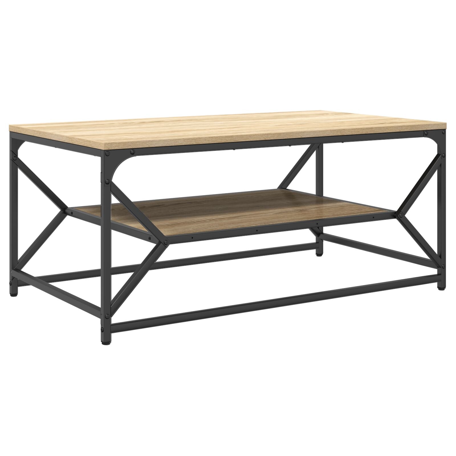 Kaffebord med Hylle Sonoma Eik 90x50x40 cm Konstruktivt Tre