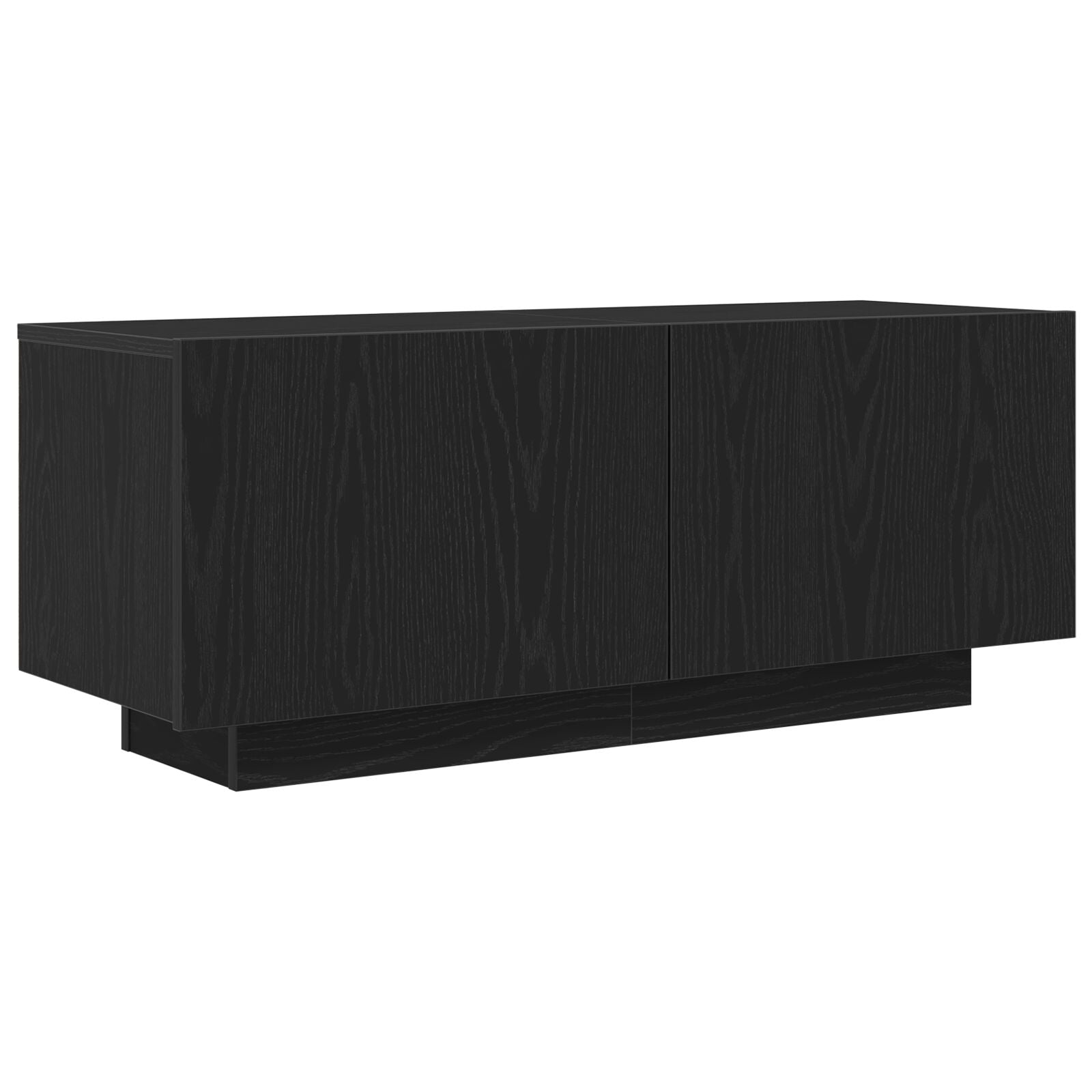 TV-skap med LED-lys i svart eik 260x35x40 cm av konstruert tre