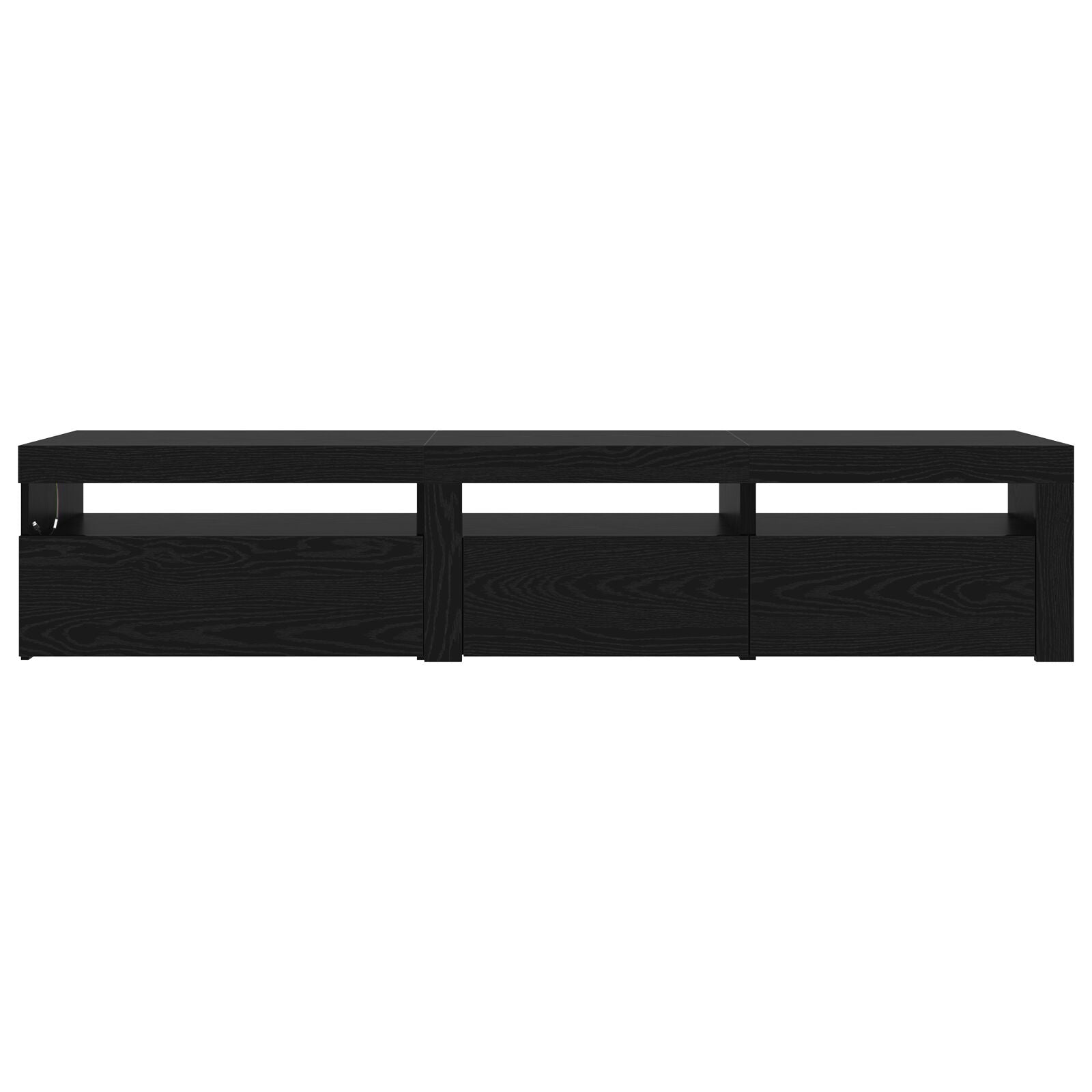 TV-stativer 2 stk med LED-lamper i svart eik og konstruert tre, vidaXL TV-stativ med LED-lamper - Svart eik - 195x35x40 cm - Laget av konstruert tre