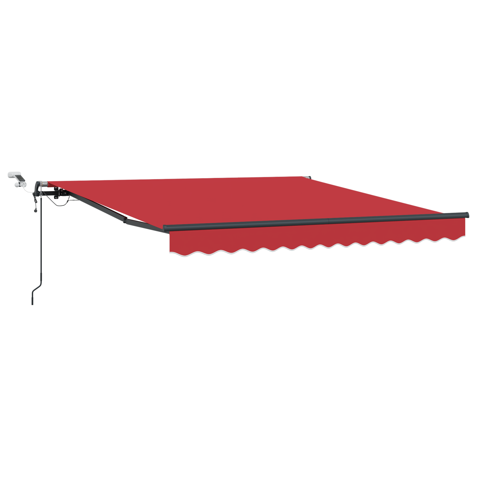 Automatisk Uttrekkbar Markise Med Led Rød 300X250 Cm