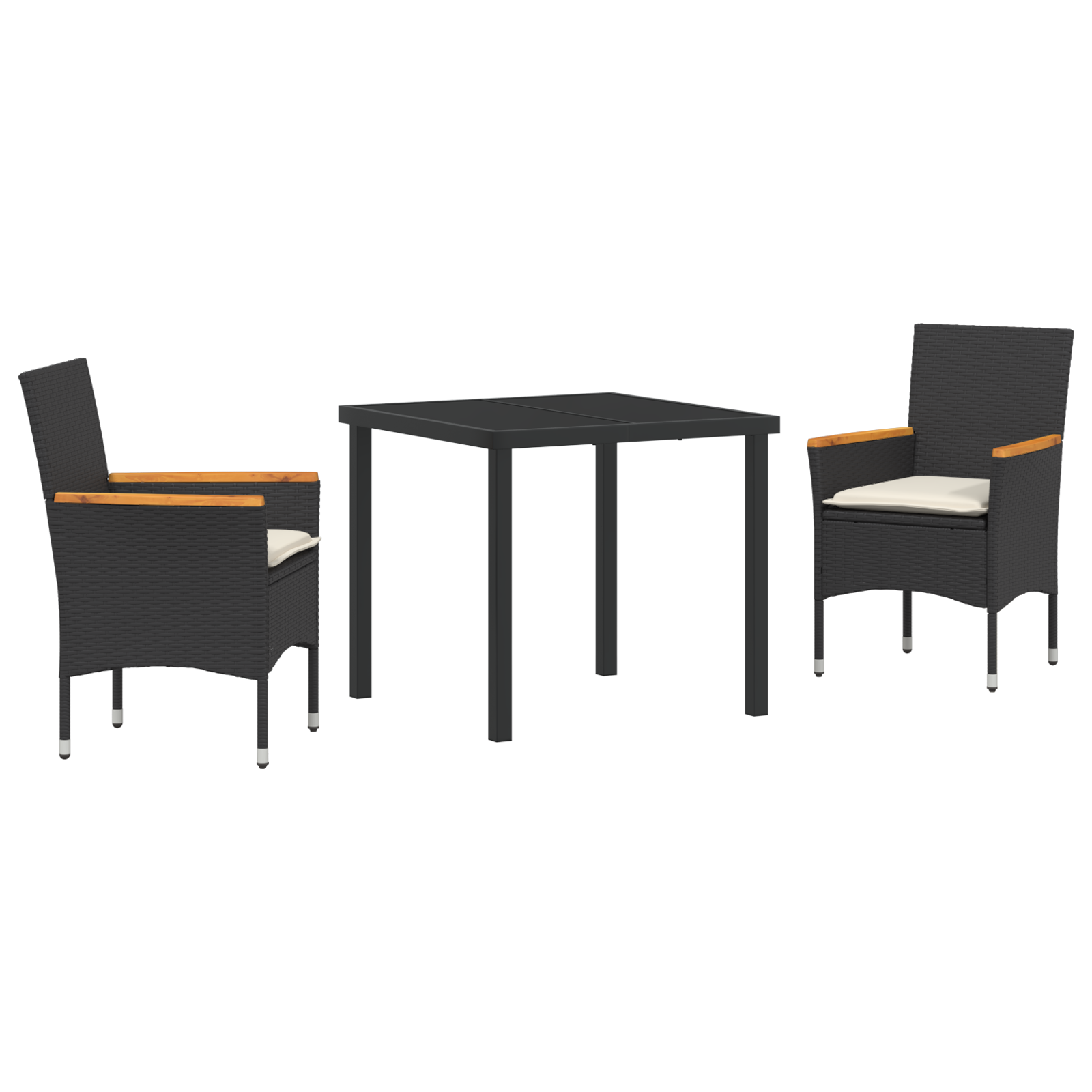 3-Delt Hagedining Sett Med Puter Svart Polyrotting
