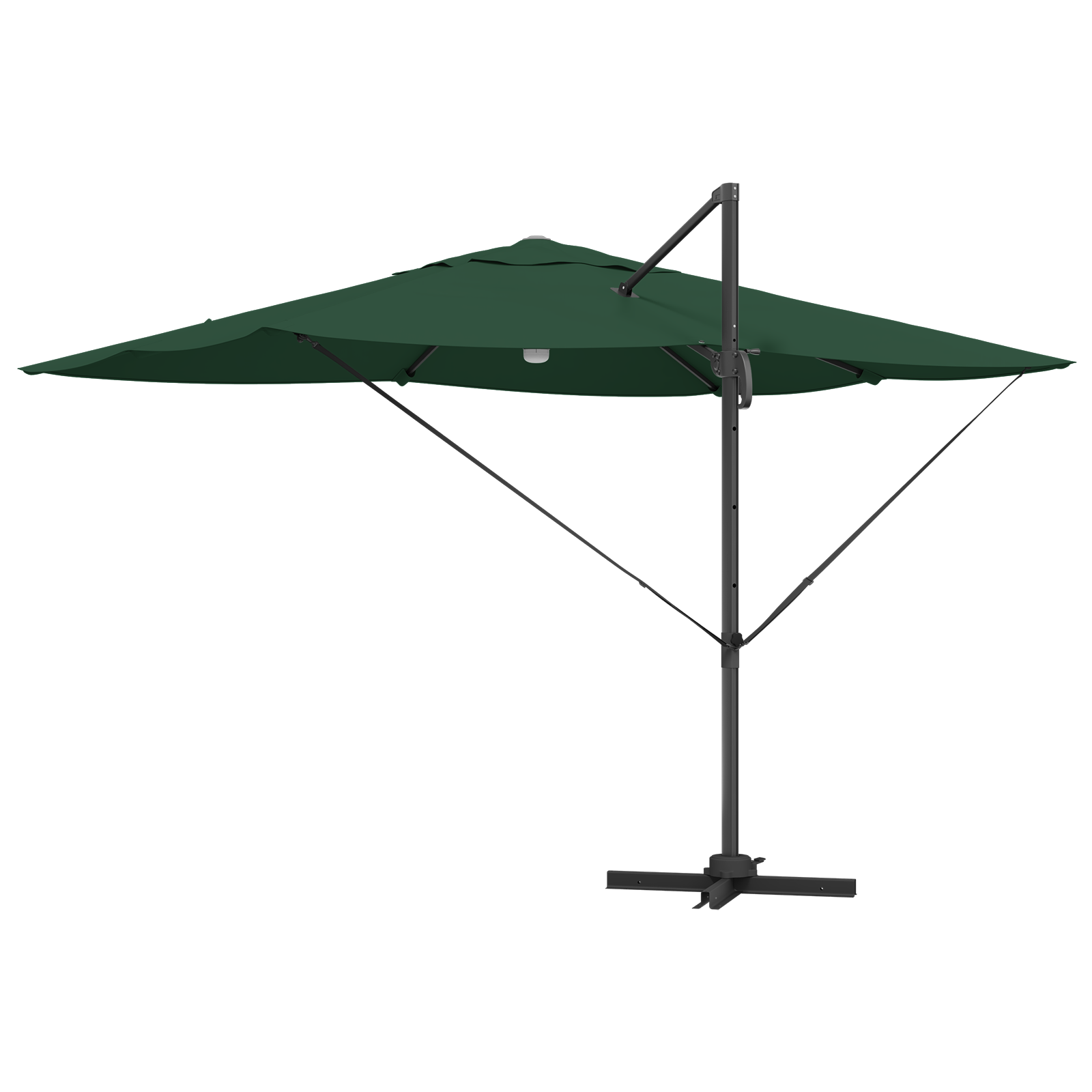 Grønn Cantilever Parasoll Grønn Polyester, Metall Stor
