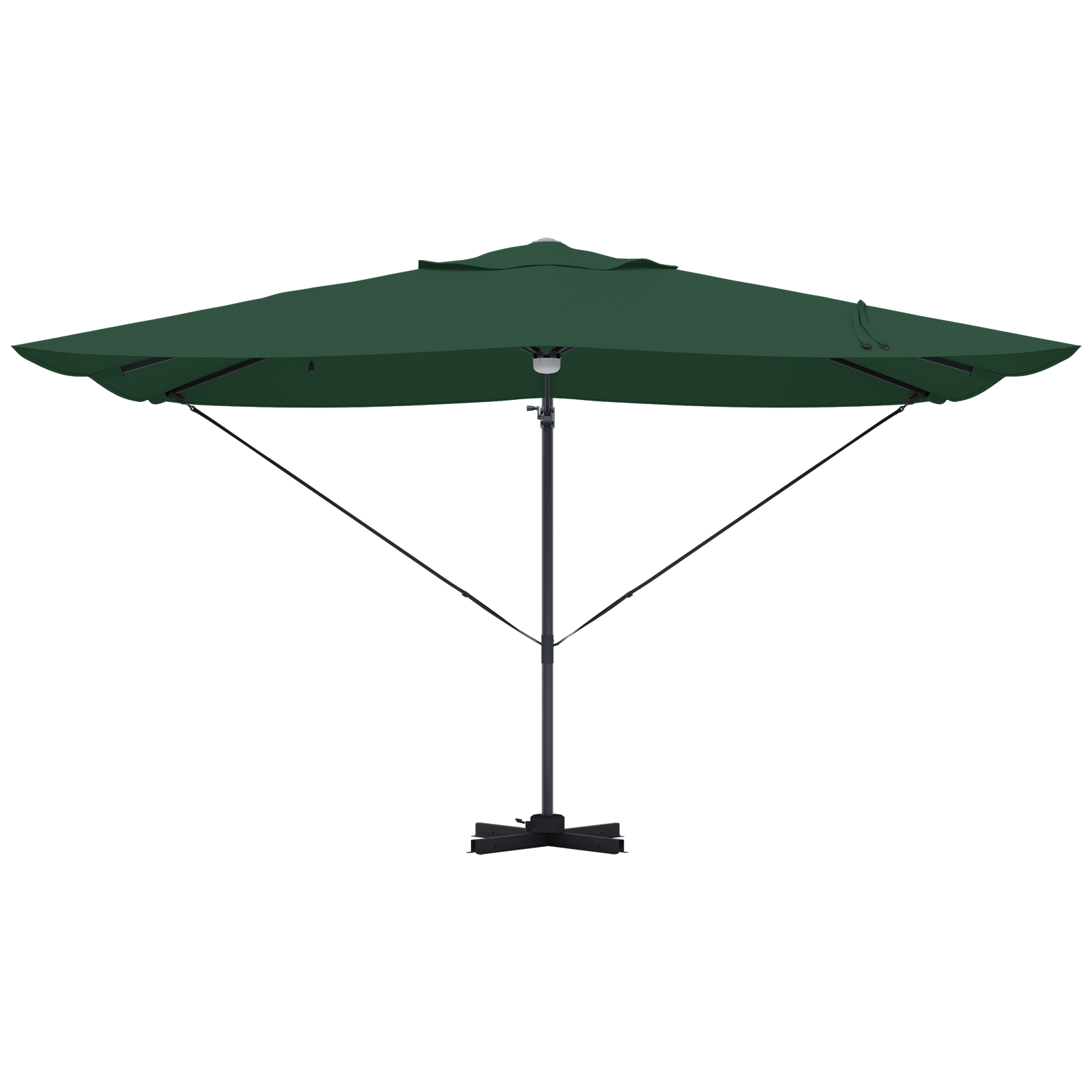 Grønn Cantilever Parasoll Grønn Polyester, Metall Stor