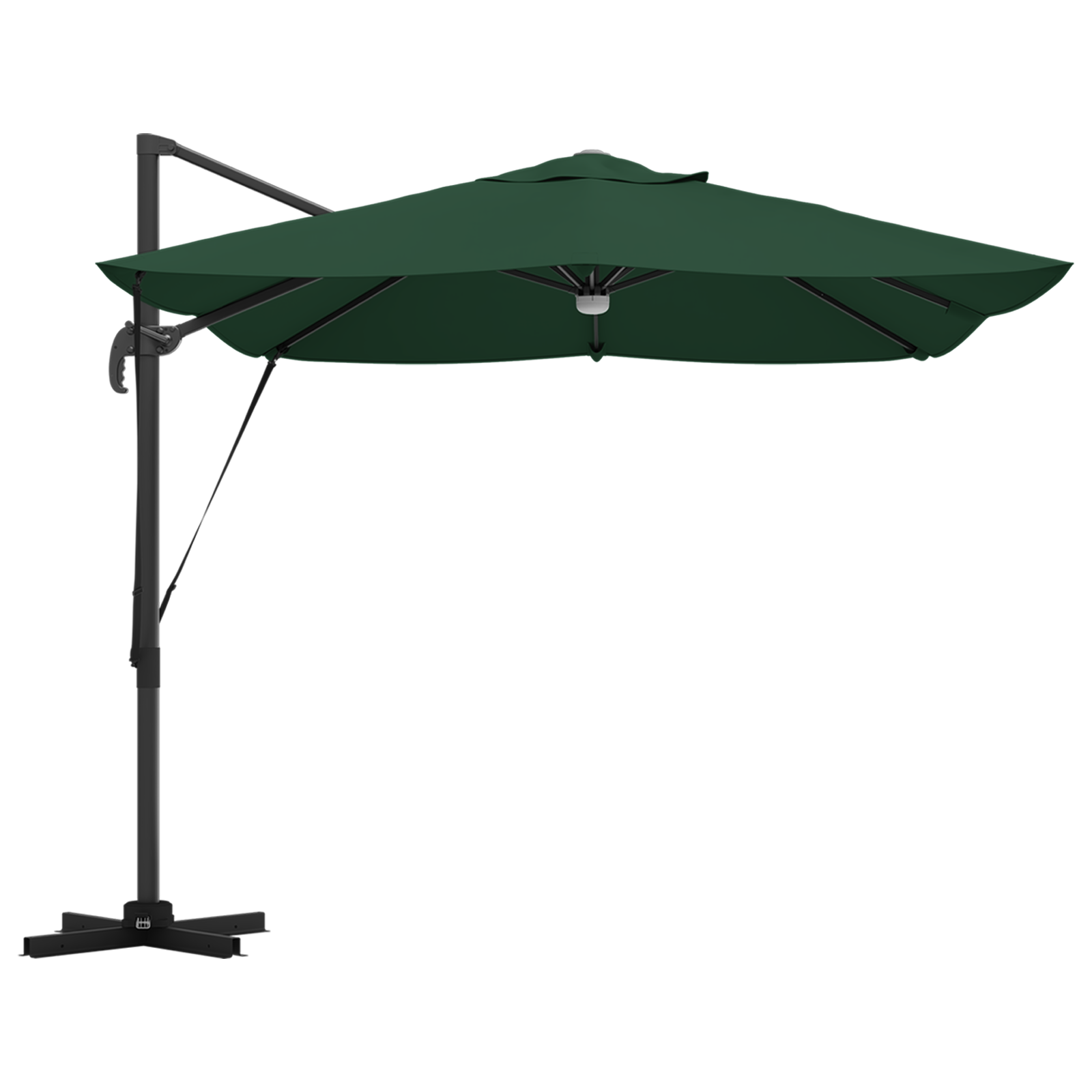 Grønn Cantilever Parasoll Grønn Polyester, Metall Stor