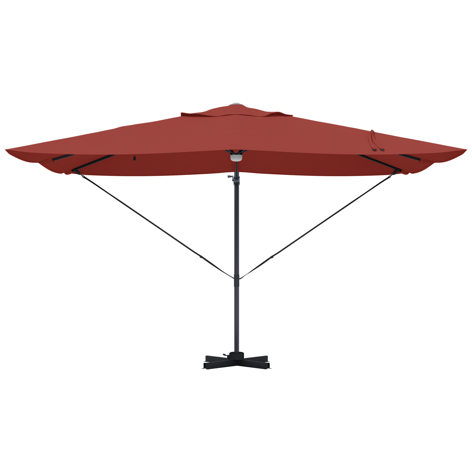Cantilever Parasoll Terrakotta Polyester Stor Sammenleggbar