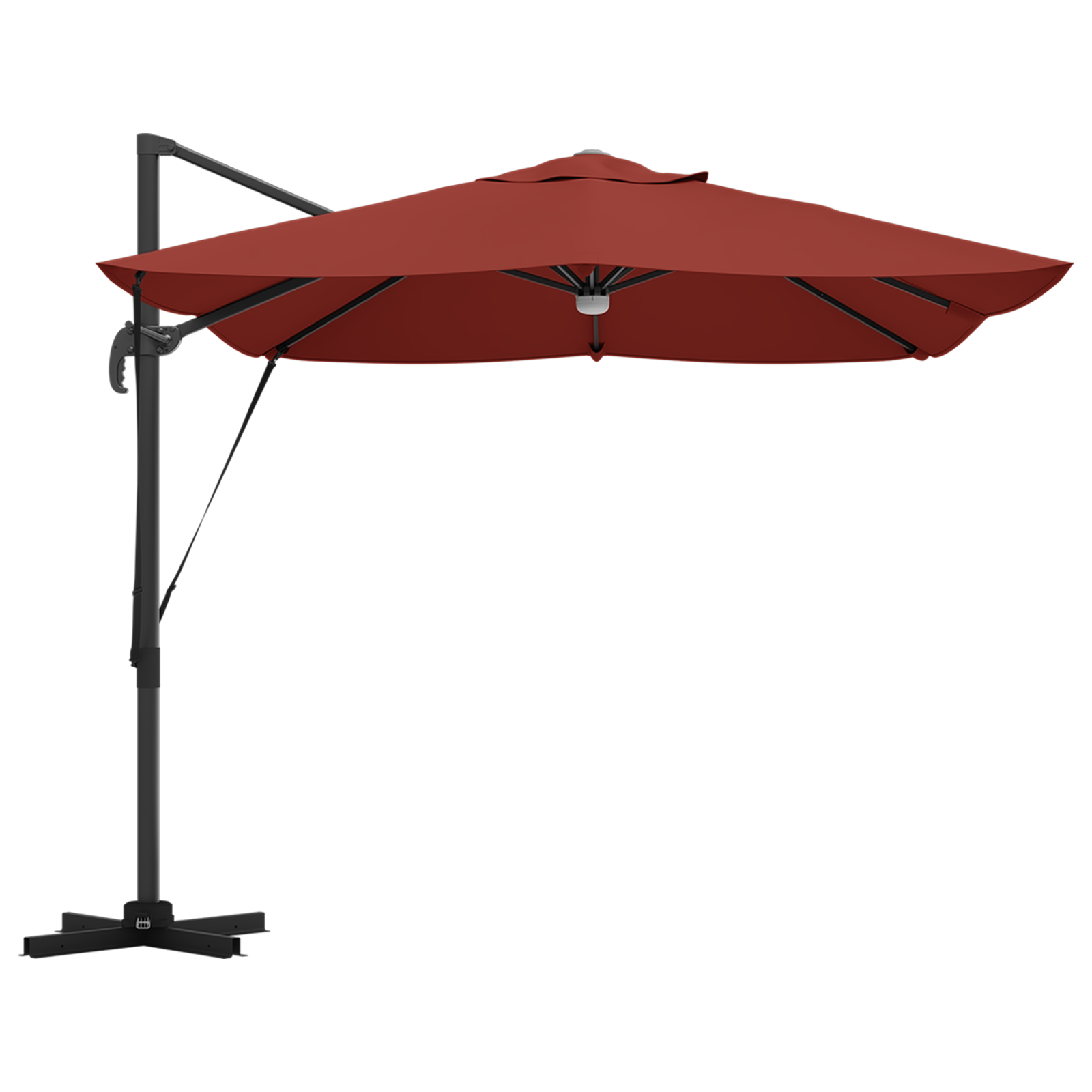 Cantilever Parasoll Terrakotta Polyester Stor Sammenleggbar