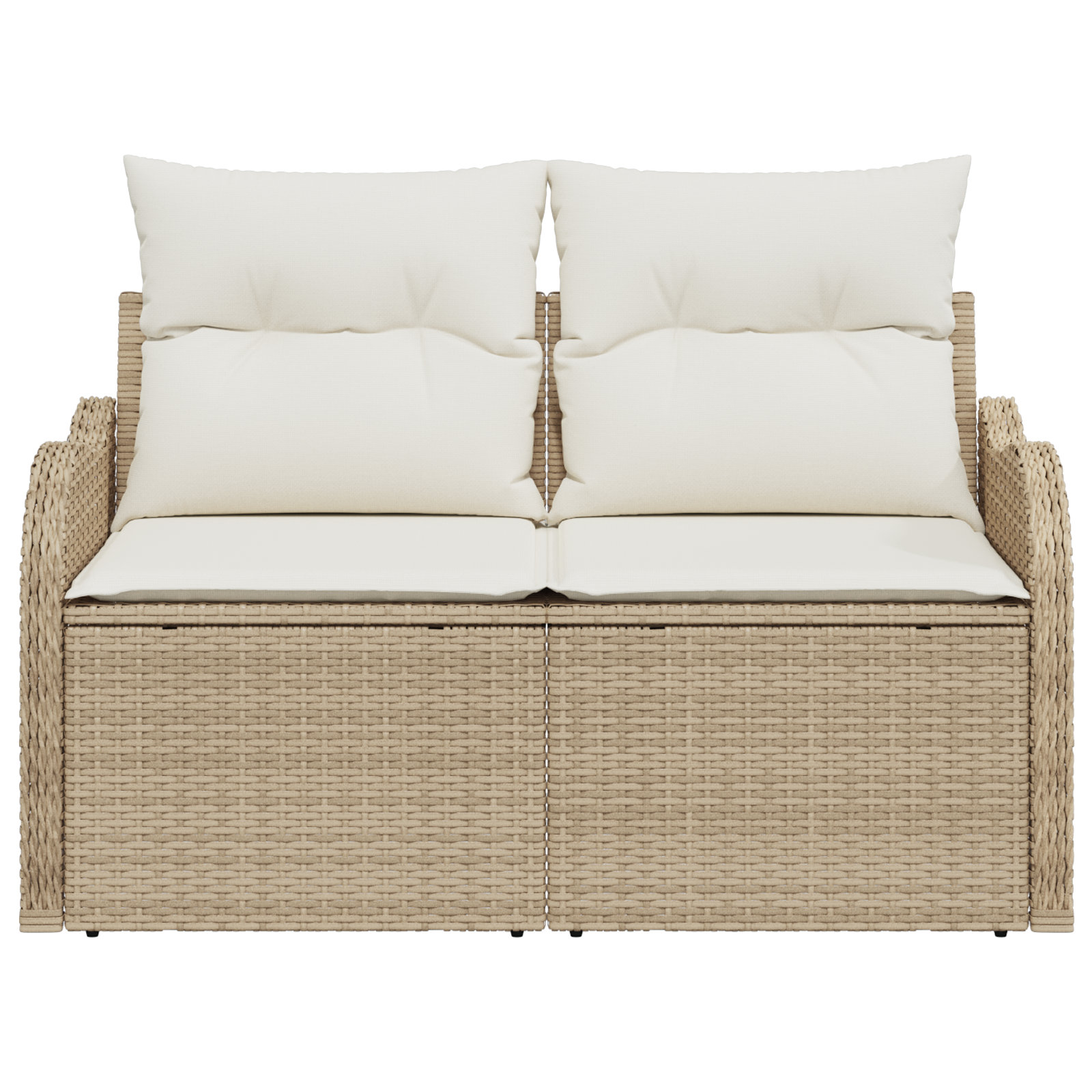 2-Seters Hagesofa Med Puter Beige Polyrotting