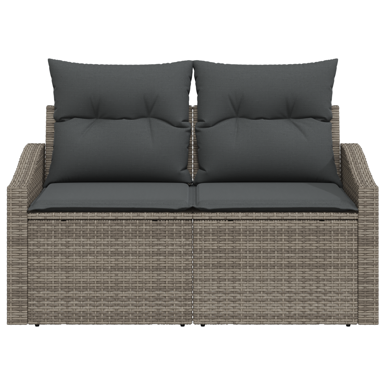 2-Seters Hage-Sofa Med Puter Grå Polyrotting