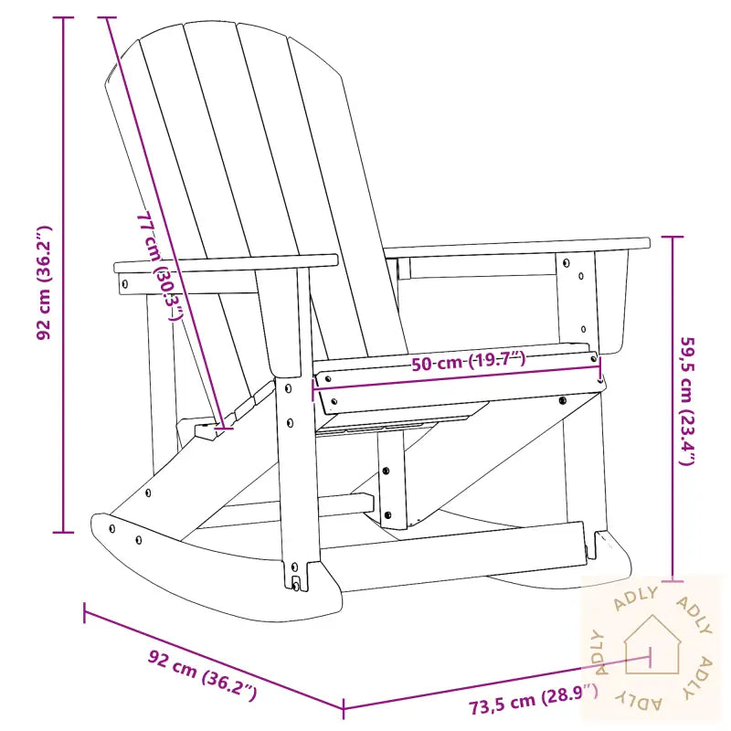 Adirondack Gyngestol Hvit 73.5X92X90 Cm Hdpe